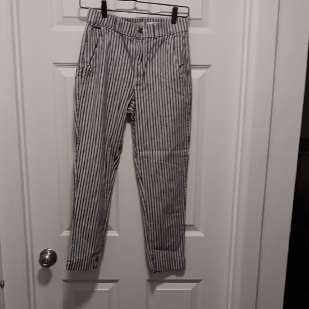 Hollister Black and White Striped Chinos